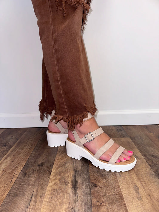 Cobra Nude Chunky Platforms