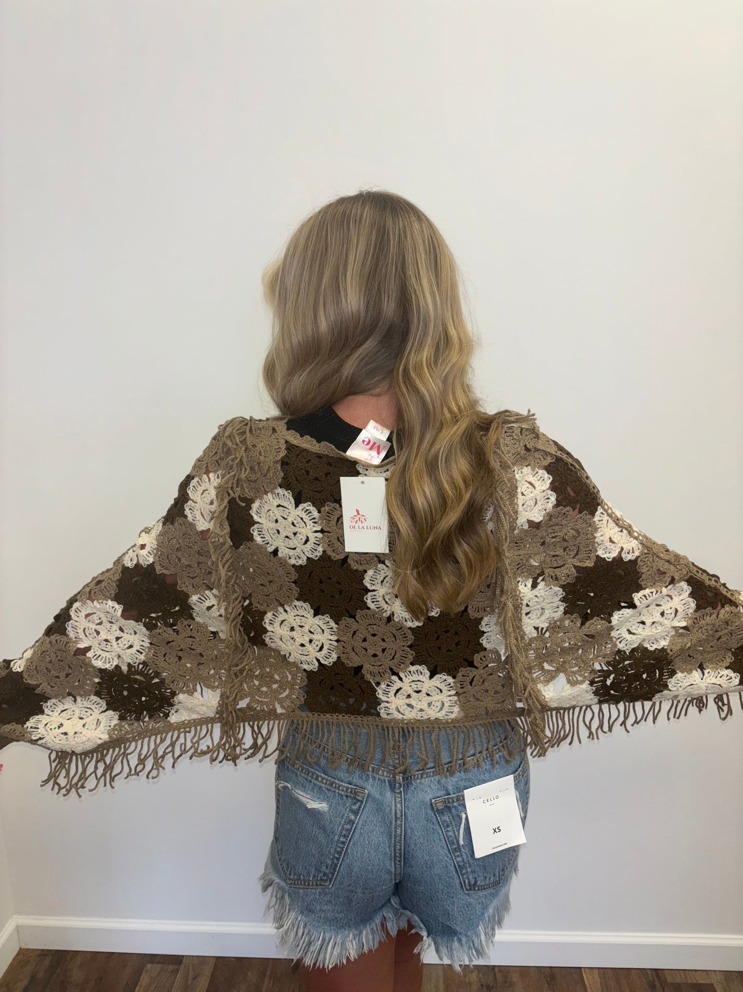 Crochet Mocha Combo Batwing Crop Top