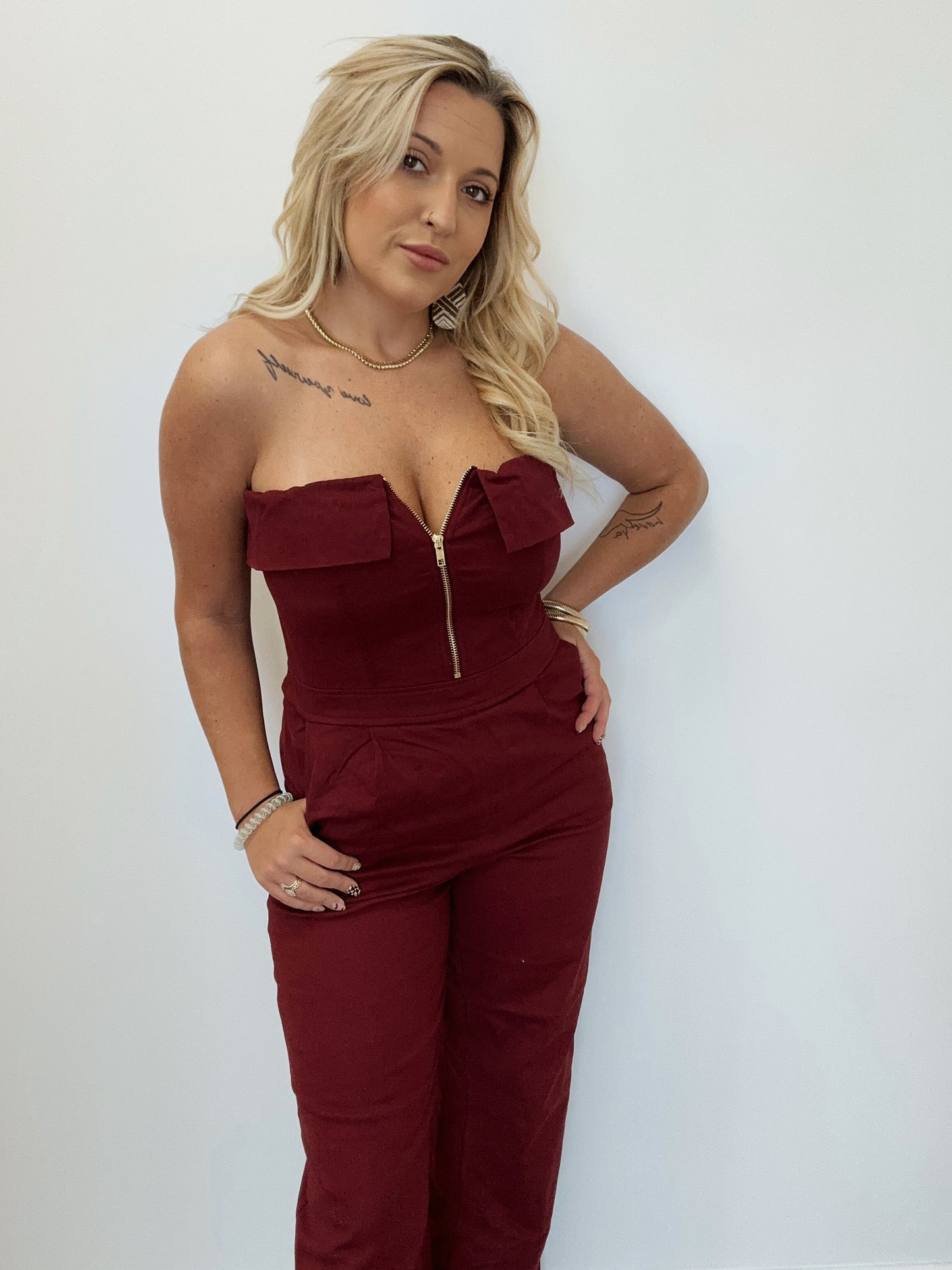 Wine Red Jumpsuit