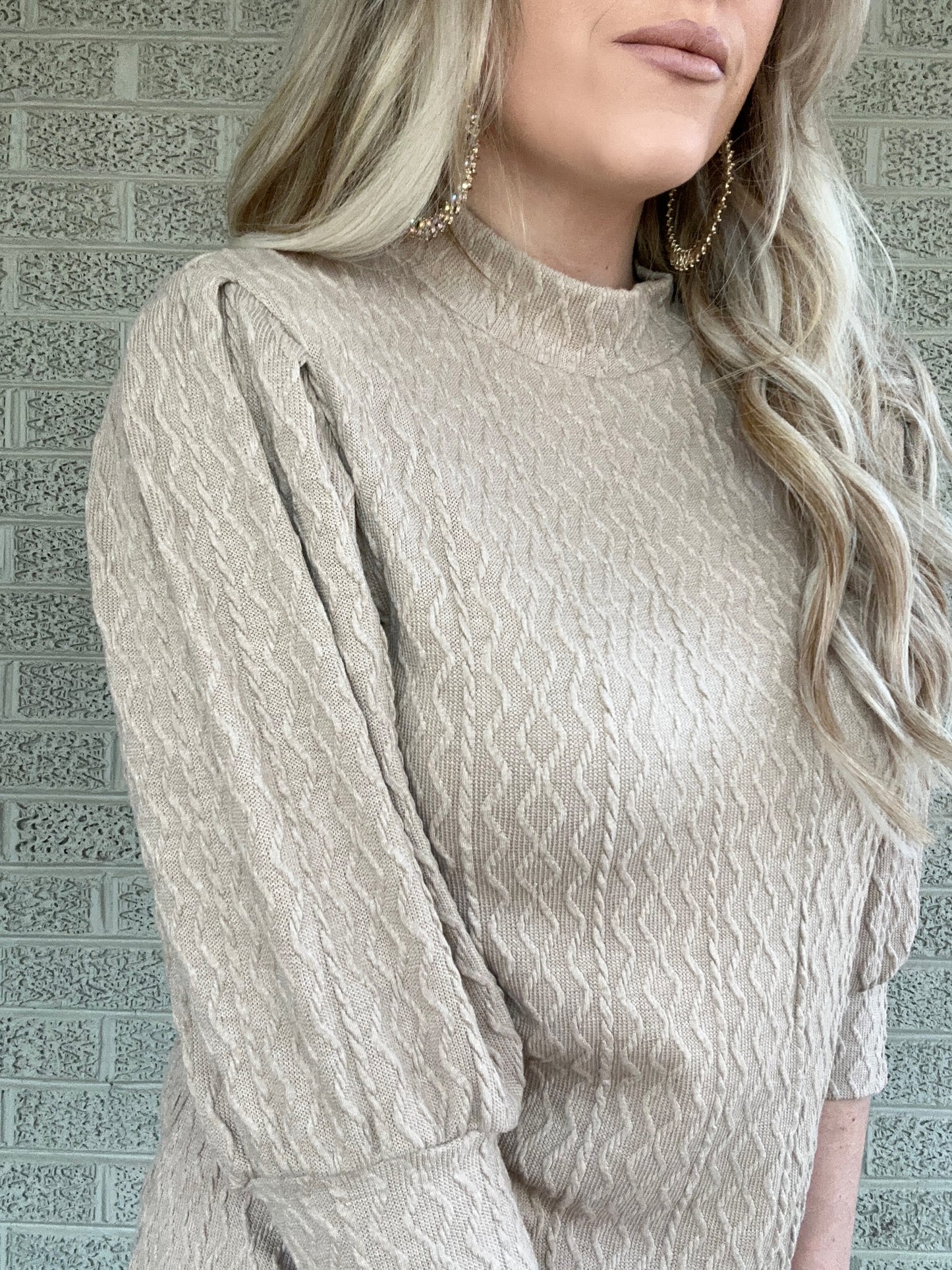 Textured Mid Length Sleeve Blouse